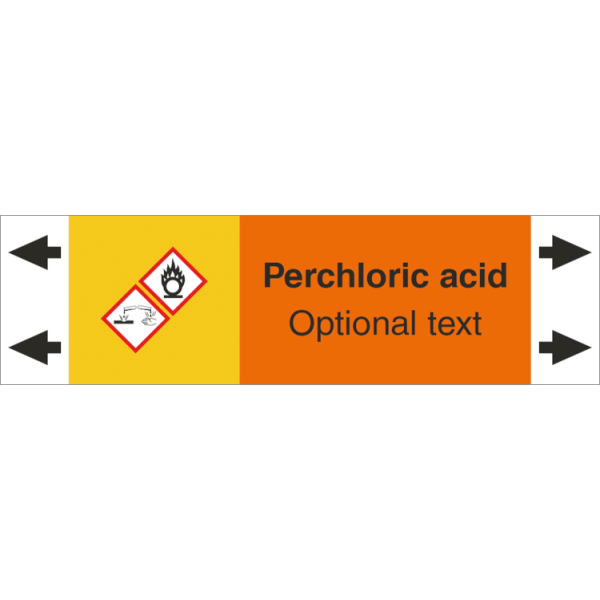 DENFOIL Rørmærker - Perchloric acid (english) ISO 20560-1, flere varia